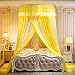 Produktbild JHDUID Plissee-Spitze Princess Mosquito Nets - Eleganter Princess-Dome-Moskitonetz-Bettnetz-Baldachin-Vorhang,GoldenYellow