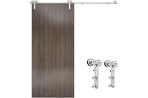 WOLFBIRD 8FT/244CM Herraje para Puerta Corredera Kit de Acero Inoxidable Accesorios para Puertas Correderas, Riel Juego para Puerta de Madera Soltera(Estilo Y)