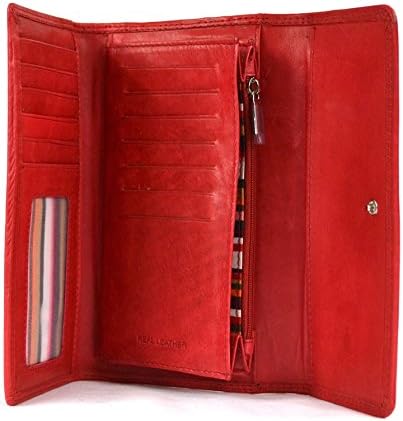 Ladies Soft Nappa Large Matinee Leather Purse with Back and Inner Zip by Shancharan