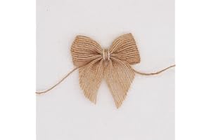 LUMOONY 20pcs nœuds en jute faits à la main nœuds en jute pour emballage cadeau, décorations d'arbre de Noël décoration rustique vintage jute naturel pour mariage, Noël, Pâques