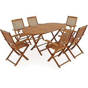 Wooden Garden Dining Table and Chairs Furniture Set Boston FSC