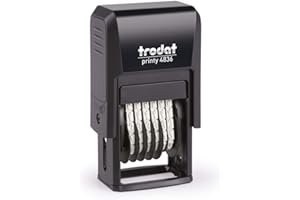 Trodat Printy Numeratore 4836, Autoinchiostrante, 6 Cifre, Altezza Caratteri 3,8 mm, Cartuccia di Serie Nera
