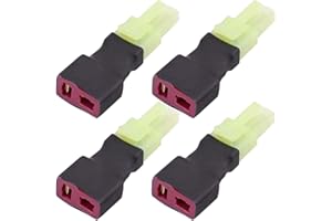 ONPRO 4 Pcs No Wires Mini Tamiya Style Female Male Plug to Deans T Style Plug Female Male Adapter Wireless Connector for RC Drone Lipo Battery Charger ESC (mini tamiya male to T female)