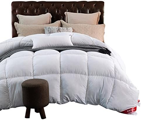 FJXLZ® Quilt, Luxury Feather Home Textiles Light Soft Keep warm Thicker Home Individual Double Spring Fall Winter Beige Student Dorm room Air conditioning is 200 × 230cm Warm and breathable ( Color : White , Size : 200*230cm 3.5kg )