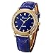 Produktbild IG-Invictus Frauen und Männer Casual Einfache Business Leder Quarz Analog Armbanduhr Genf Genf Frauen Männer Gürtel Uhr CSD 030 Blau