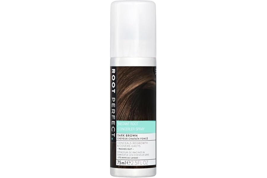 ROOT PERFECT Dark Brown Root Concealer Spray: Instant Gray Coverage, Temporary Hair Color Touch Up, Quick Salon Quality Dye for Women, 75ml