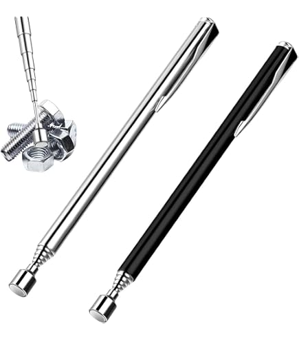 Magnete Estendibile A Forma Di Penna - Lunghezza 62 Cm, Metallo Argentato, Per Recupero Oggetti