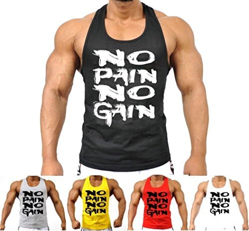 Mens MMA GYM BODYBUILDING MOTIVATION VEST BEST WORKOUT CLOTHING TRAINING TOP (Yellow, X-Large)