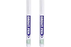 KSYWYDU 2 Pcs Grout Pen White, Tile Grout Pen Reviver Restorer for Kitchens & Bathrooms, Covers Up to 120 Meters of 2mm Lines, Anti Bacterial Grout Cleaner for Floors & Walls, Quick & Easy Application