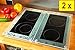 Produktbild Grill-, Wand- & Herdabdeckplatten ca. 1,0 cm HOCH, 2-tlg. Set farblos KLARSICHT, Design weiss, Herdabdeckung + Spritzschutz Glas, Herdblende,Herdabdeckplatte für Elektroherd Kochfeld-Abdeckplatte - auch als Grill-Schneidebrett Maße viereckig je ca. 52 cm x 30 cm x 0,8 cm - Herdplatten Abdeckung Schneidbretter Glaskeramik Kochfelder Kochplatten, Herdset einzeln doppel doppelt rund, Kinderschutz für Herdfeld Herdglas Ofen Backofen, Herdzubehör, Kochfeldplatte