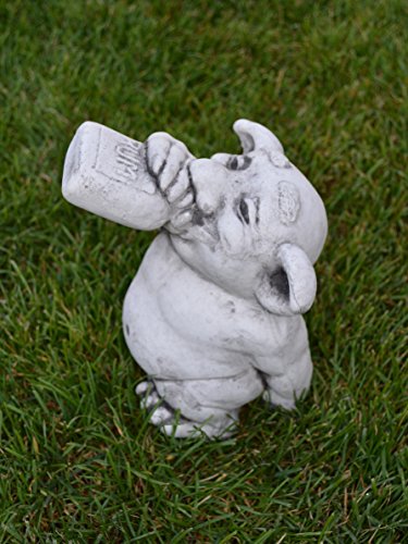Lustiger Troll „Schnapsnase“ aus Steinguss, frostfest - 4