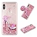 Produktbild Redmi Note 6 Pro Hülle, KANTAS Weich Silikon Flüssiger Glitzer Treibsand Schutzhülle Handyhülle Rückseite TPU Ultra Dünn Bumper Back Cover für Xiaomi Redmi Note 6 Pro, High Heels