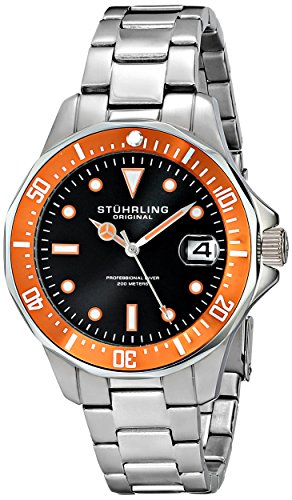 Stuhrling Original Regatta Aquadiver 664 Herren-Armbanduhr Analog Quarz Edelstahl - 664.04