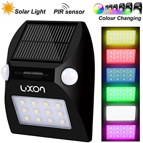 Solar Lights Garden with Motion Sensor for Fairy Garden, Yard, Security, Ornaments, Driveway, Patio, Fence, Yard, Pathway, Hall, Garage, Stair, Gate, Wall, Decking Lights Colour Changing
