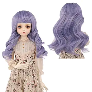 High Temperature Synthetic Fiber ombre light blue Long loose wavy hair 1/3 1/4 BJD doll wigs
