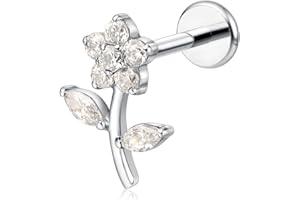 Limerencia 18G Piercing Oreja Titanio, F136 Pendientes Titanio Mujer 6 8 10mm Piercing Helix Hipoalergénico, Conch Tragus Cartílago para Oidos Sensibles para Hombre y Mujer.