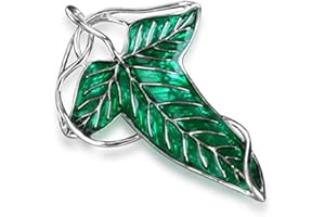 DP Design Collier avec broche représentant la feuille de Lothlòrien du Seigneur des anneaux