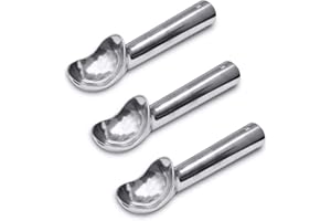 Cozihom Cuchara de helado de aluminio, mango conductivo al calor, antiadherente y fácil de usar, diseño simple de aluminio de una sola pieza, fácil de liberar, 3 unidades