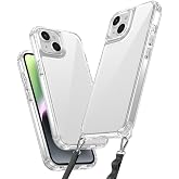 Aksesuarcim Apple iPhone 13 ile Uyumlu Kılıfı Şeffaf Silikon Askılı Darbe ve Kamera Lens Korumalı Tarz İnce Kapak Snap