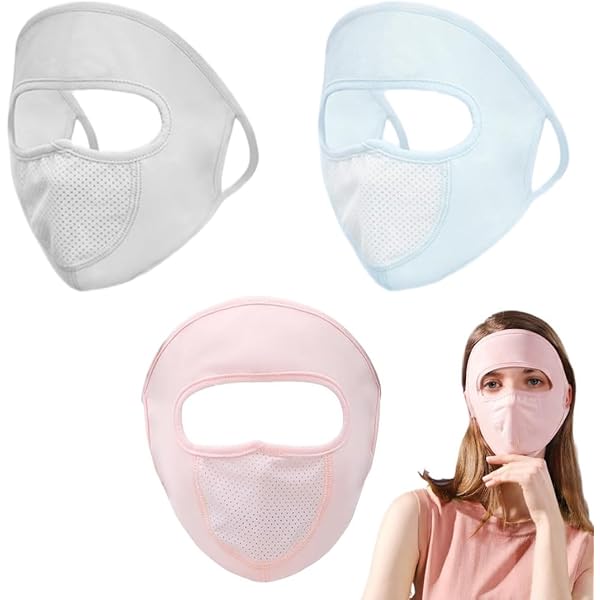 2 Maschere Protezione UV - Seta Ghiacciata Per Ciclismo, Sport, Outdoor - Foto 3