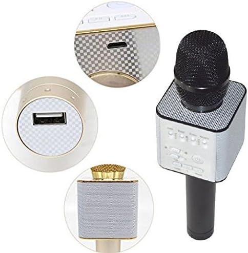 JUDASENYE Portable Magic Karaoke Wireless Handheld Microphone Bluetooth Speaker Player Recorder For Apple iPhone Android Smartphone PC Music Playing Singing Home KTV (Q9 Black)