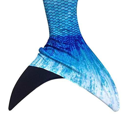 Likeep™ Meerjungfrauenschwanz zum Schwimmen mit Meerjungfrau Flosse mit Kostenloser Classic Silicone Badekappe + Ohrenstöpsel + Nasenklammer - 2