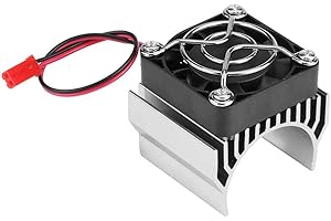 DILWE Dissipateur de chaleur avec ventilateur pour moteur 540/550/3650 de voiture électrique RC 1/10(silver)