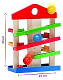 Eichhorn 100002025 – Kugelbahn-Haus, 4-teilig, bunt – Rollbahn aus Holz – 25×34 cm - 6