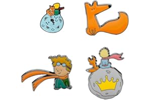 CHICHENGNIAN The Little Prince - Spilla da bavero in lega smaltata, motivo: volpe, luna, pianeta, idea regalo, Lega di acciaio