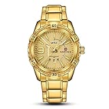 Herren Uhren Edelstahl Analog Quarz Armbanduhr Military Datum Sports Herren Wasserdicht Uhr für Mann + gorben Box