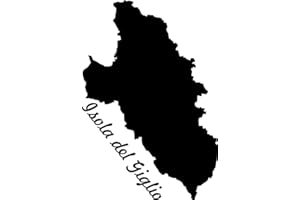 LUPSTY 2X Adesivi per Auto, Sticker Isola del Giglio Isola Italiana (11 cm) Taglio Contorno (Nero)