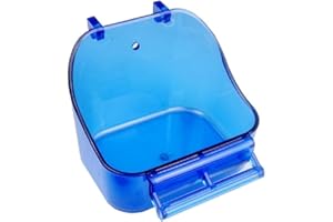 GUANWEUN Bird Bath Box Parrot Bathing Cage Accessory for Small Birds Parakeet Canary Budgies Lovebirds Blue or Transparent Bird Bath for cage Inside Cockatiel Parakeet Birds Parrot Conure Finch Canary