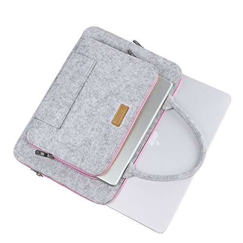 Ropch 13 3 Zoll Laptoptasche Filz Tasche H  lle Schutztasche f  r MacBook Pro  - Grau   Rosa