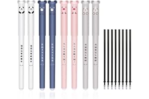 NOKDAL 8 Stück Radierbarer Kugelschreiber Tintenroller Radierbar Gelschreiber Stifte zum Wegradieren Erasable Pen Cartoon Löschbarer Stift mit 8 Blau Ersatzmine 0.35mm stifte tiere für Kinder Studenten