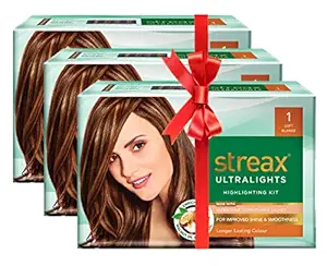 Streax Ultralights Hair Highlighting Kit, 60g (Pack of 3) - Soft Blonde