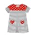 Produktbild erthome Baby Mädchen Prinzessin Kleider Kinder Cartoon Streifen Kleid Outfits Kleidung (Rot, 5 Jahre)