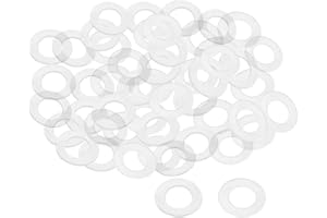 sourcing map Nylon Planas Arandelas M16 28mm DE 16mm DI 1mm Grosor Sellado Junta para Grifo Tubería Agua Manguera, Transparente, Paquete De 200
