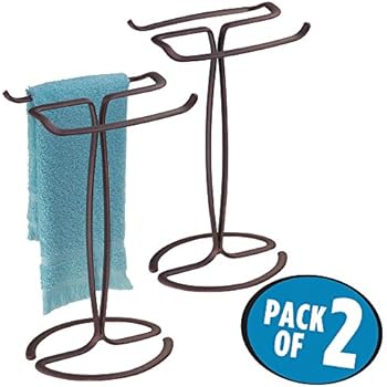 mDesign 2er-Set Handtuchhalter – freistehende Handtuchständer mit 2