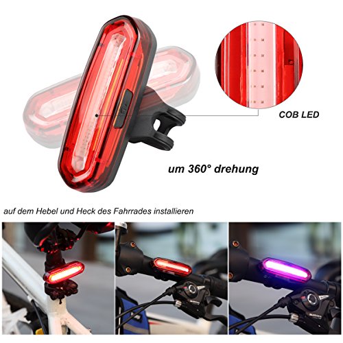 GreenClick LED Lampen Fahrrad Frontlicht StVZO Rücklicht Fahrradbeleuchtung, 2*0.5w ultralhell rot LEDs,fahrradlampe Batteriebetrieb mit 2 AAA Batterien,PX4 wasserdicht LED Rückleuchten tragbar LED Fahrradlampe für sicher Fahrradfaren in der Nacht - 5