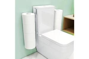 Tokokimo Soporte de Papel higiénico de pie, sin perforación, 4 Rollos de Papel higiénico Integrado, 42 x 3,5 x 9 cm, Soporte para Papel higiénico de Acero Inoxidable (Plateado, Paquete de 2)