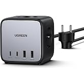 UGREEN DigiNest Cube 65W G&uuml;&ccedil; Şeridi GaN USB C Şarj Cihazı 3 Yollu Soket ve Anahtar ile Uyumlu MacBook Air/Pro, iPhone 14 Pro 