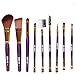 9Pcs Blush Lip Makeup Eyebrow Eyeliner Brush Set Cosmetic Tool Beauty Brushes (Purple)
