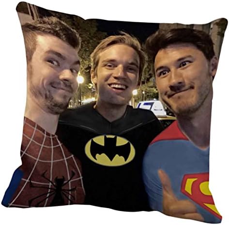 Jacksepticeye markiplier pewdiepie superhero Cushion Pillow Case 16"x16"