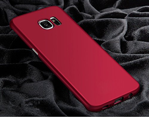 Qissy Carcasa Samsung Galaxy S6 Edge  Incluido Anti-Scratch para Samsung Galaxy S6 Edge Protective Case Cover para Samsung Galaxy S6 Edge 5 5    Rojo 