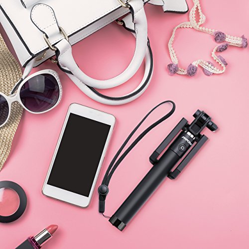 Bastone Selfie Bluetooth Mpow iSnap X in 1 Selfie Stick Asta per Selfie Autoritratto Fotografico Monopiede Selfie Stick Espandibile con Bluetooth Remote Shutter, Compatibile con Smartphone iOS e Android: iPhone 7/ 7 Plus/ 6s / 6s Plus / 6 / 6 Plus / 5s / 5c / 5, Huawei P9/ P8, Samsung Galaxy Note 3 / 2 / s5 / s4 / s3, Google Nexus ecc - Nero