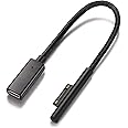 Sisyphy USB-C Charging Cable Compatible for Microsoft Surface Pro 7/6/5/4/3 Surface Laptop 1/2 Black Female Connect to 45W 15V PD Charging Works with PD Power Supply-0.2 Meters (Cable Only)