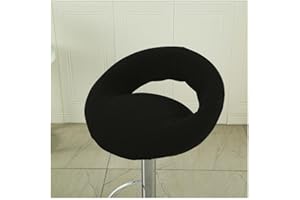 Mswborml Swivel Bar Stool Chair Covers with Hollow Backrest 4/2PCS, Anti-Slip Kitchen Bar Stool Chair Seat Covers Curved Lower Back, Round Bar Stools for Kitchen Island Seat Covers Washable,B,2PCS
