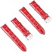 Produktbild ECSEM Genuine Leather Strap - Choice of Color & Width (20mm) - Premium Leather Watch Bands, Red+Red