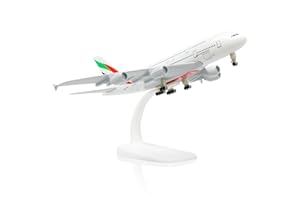 QIYUMOKE A380 Modello di aereo 1/300 in metallo pressofuso modello di aeroplano con supporto (7,5" L) per regali di aviazione o decorazioni da esposizione