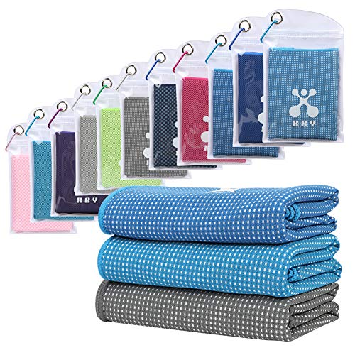 XRY Serviette de refroidissement instantané pour un refroidissement instantané, utiliser comme bandeau de refroidissement Bandana Scarf, Bandeau de bandana en Serviette microfibre, 100cm * 30cm (40 "12") - pour les sports, entraînement, fitness, gym, yoga, pilates, voyages, camping et autres (Bleu profond, 100cm*30cm)